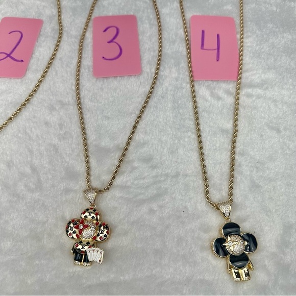 Vivienne Character Mascot NEW gold plated rhinestone necklace - Picture 1 of 2